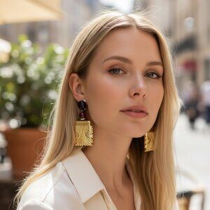NWOT Artistic Gold Gilded Clip-on Earrings - Angela Caputi from Florence